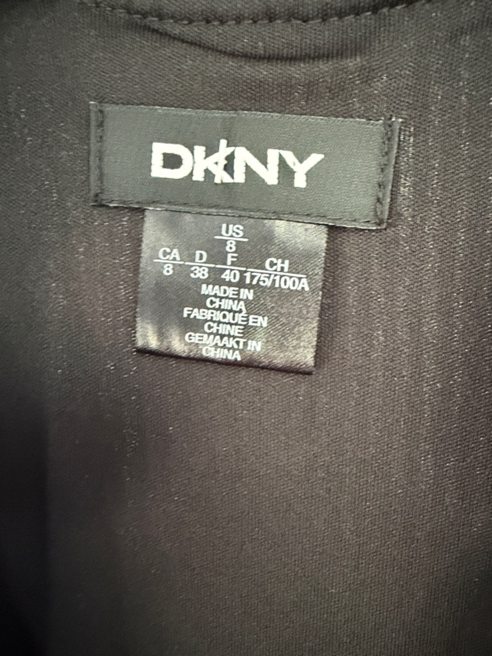 DKNY Black Pleated Long-Sleeve V-Neck Dress with Tie - Picture 3 of 5